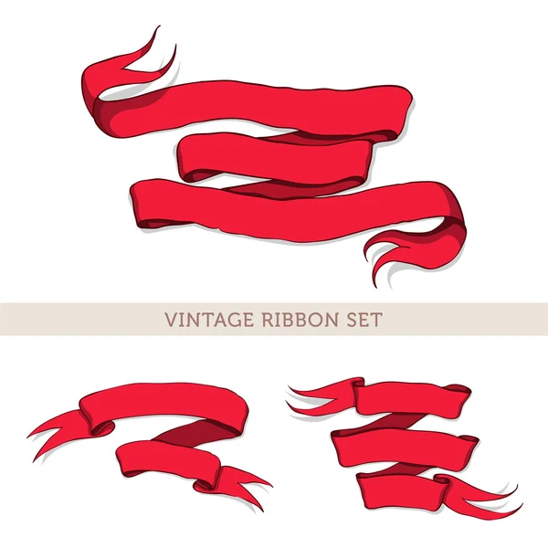 Vintage red ribbon — Stock Vector