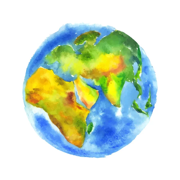 Globe aquarelle — Image vectorielle