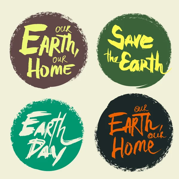 Set lettering Earth Day — Stock Vector