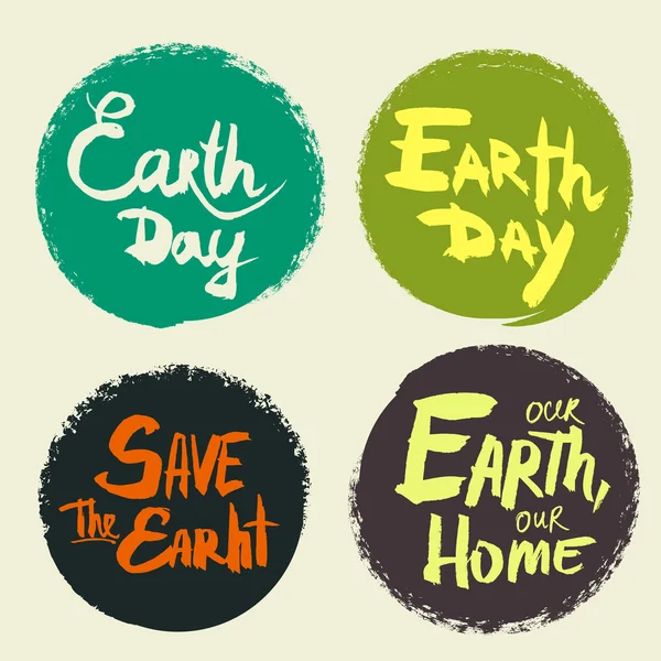 Set lettering Earth Day — Stock Vector