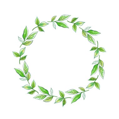 suluboya çiçek çerçevesi.