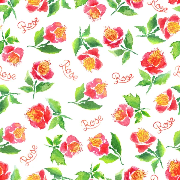 Watercolor rose pattern