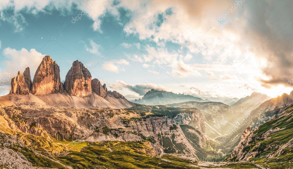 Dolomites panoramic view, tre cime di lavaredo