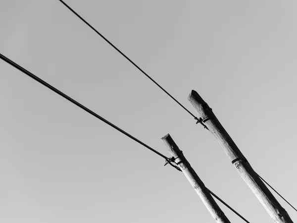 Communication road, poles and wires — Stock Photo, Image