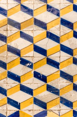 mavi beyaz ve sarı fayans backgroud