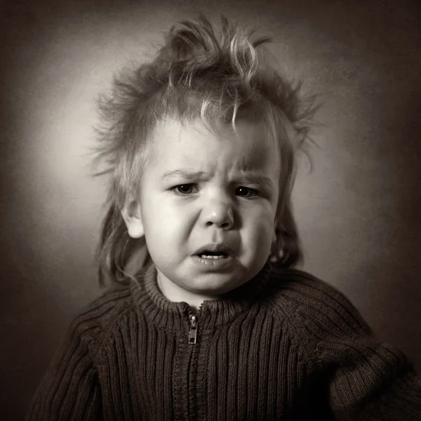 Ritratto emotivo di bambino sconvolto — Foto Stock
