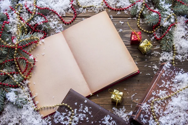 Christmas book top view — Stock Photo, Image