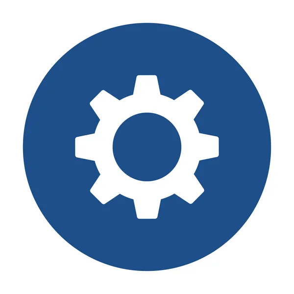 Niebieski Okrągły Koło Zębate Ikona Ustawień Przycisk Izolowany Białym Tle — Wektor stockowy