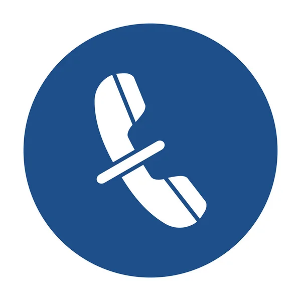 Синя Кругла Приглушена Піктограма Телефону Кнопка Ізольована Білому Тлі Векторні — стоковий вектор