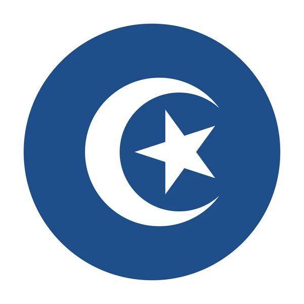 Emblema Nacional Redondo Azul Del Icono Túnez Botón Aislado Sobre — Vector de stock