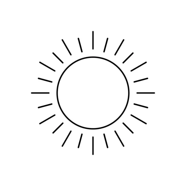 Abstraktes Schwarzes Sonnensymbol Mit Strahlen Auf Weißem Hintergrund Vektorillustration — Stockvektor