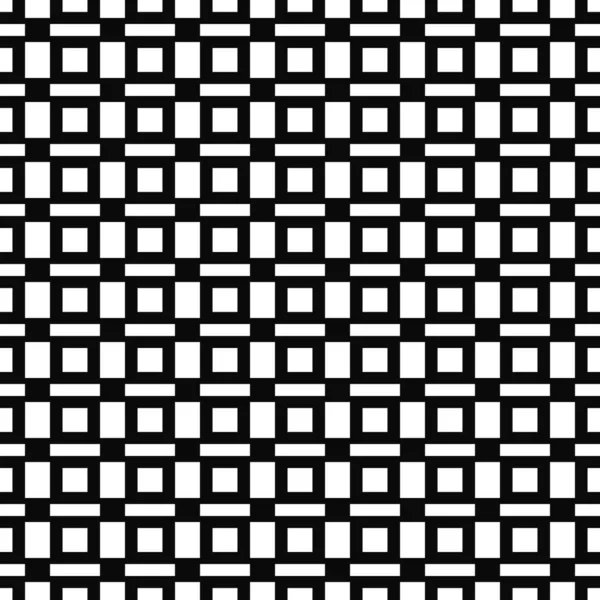 Nahtloses Muster Geometrische Textur Schwarz Weißer Hintergrund Einfarbige Quadrate Rechtecke — Stockvektor