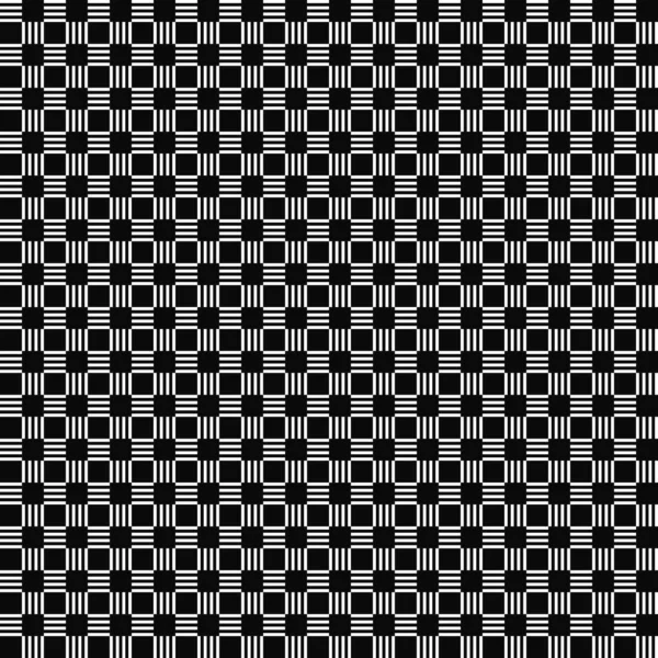 Nahtloses Muster Geometrische Textur Schwarz Weißer Hintergrund Einfarbige Quadrate Rechtecke — Stockvektor