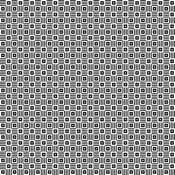 Seamless Pattern Geometric Texture Black White Background Monochrome Squares Rectangles — Stock Vector