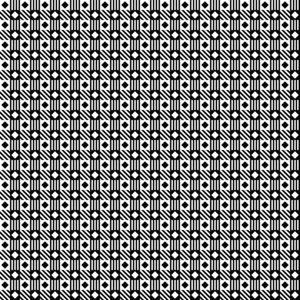 Seamless Geometric Pattern Black White Background Monochrome Design Vector Illustration — Stock Vector
