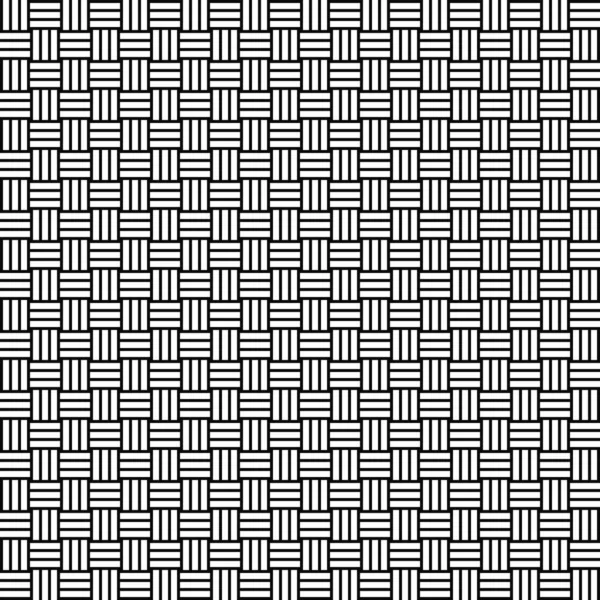 Seamless Weave Pattern Rattan Texture Black White Background Monochrome Design — Stock Vector