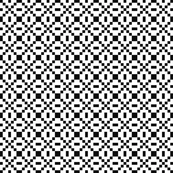无缝几何图案 正方形的纹理 黑白相间的背景单色设计 矢量说明 — 图库矢量图片