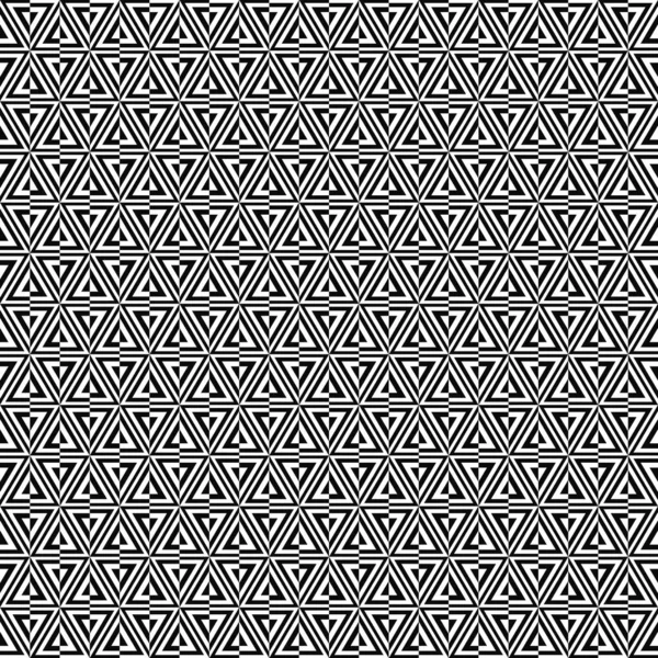 Nahtlose Geometrische Muster Textur Aus Geteilten Dreiecken Schwarz Weißer Hintergrund — Stockvektor