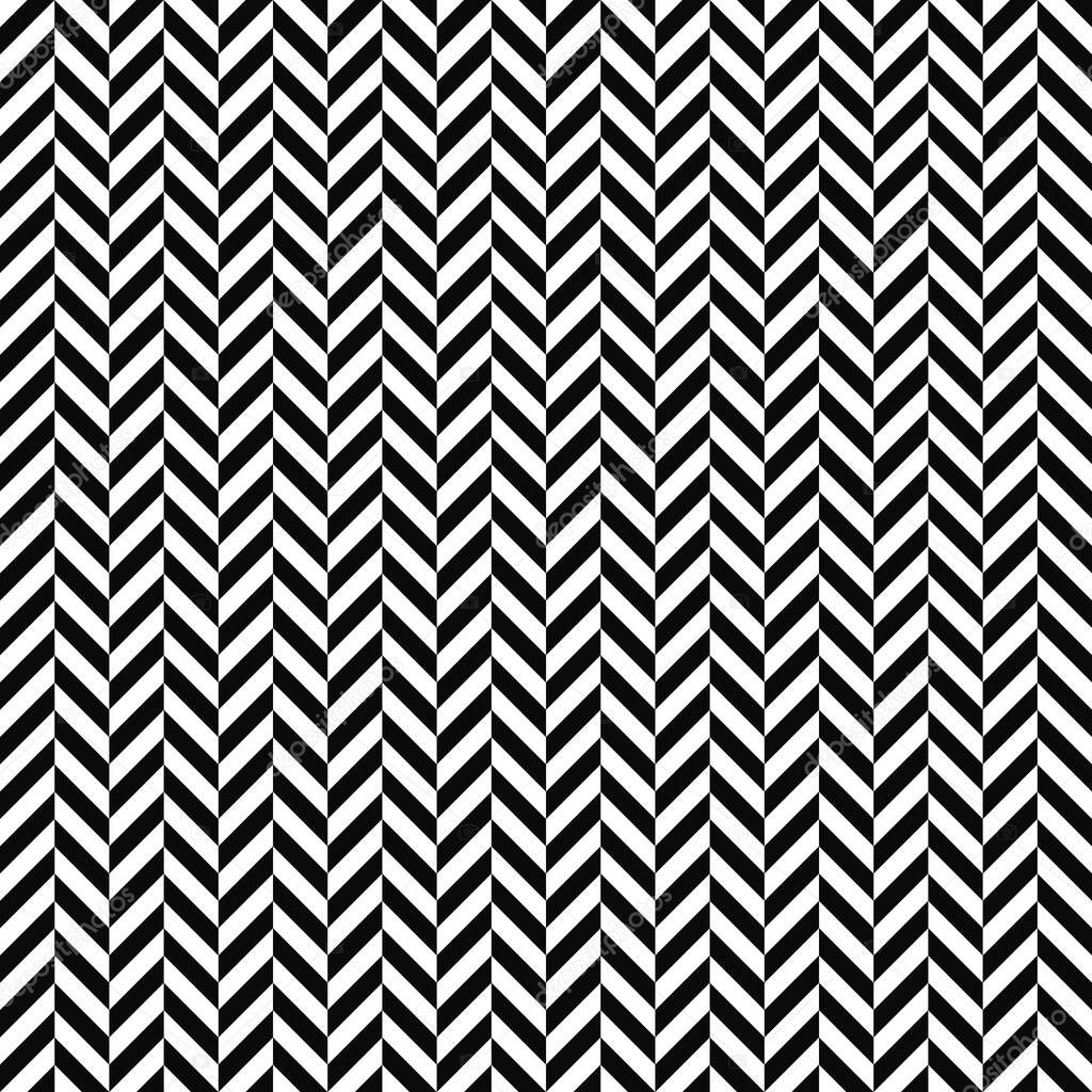 Seamless herringbone pattern. Geometric texture. Black-and-white background. Monochrome design. Vector illustration.