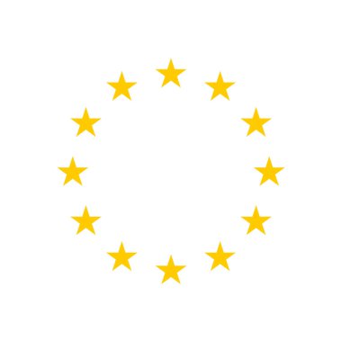 AB yıldızlarının çelengi beyaz bir arkaplanda izole edildi. Vektör illüstrasyonu.