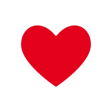 Kırmızı kalp ikonu beyaz arkaplanda izole edilmiş. Vektör illüstrasyonu.