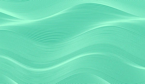 Fondo Ondulado Verde Vizcaíno Patrón Líneas Curvas Elegantes Abstractas Ilustración — Vector de stock