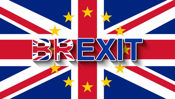 Brexit Sobre Union Jack Con Corona Estrellas Retirada Del Reino — Vector de stock