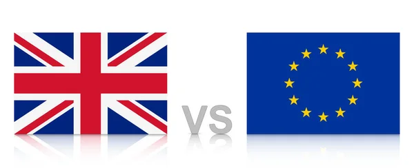 Verenigd Koninkrijk Het Verenigd Koninkrijk Tegen Europese Unie Nationale Vlaggen — Stockvector