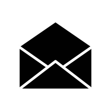 Açık zarf resmi, beyaz arkaplanda izole edilmiş bir simge. Vektör illüstrasyonu.