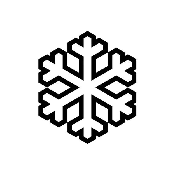 Snowflake Outline Pictogram Line Icon Isolated White Background Vector Illustration — Stock Vector