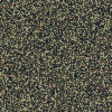 Askeri kusursuz kamuflaj deseni. Arkaplan rastgele boyanmış karelerden oluşuyor. Vektör illüstrasyonu.