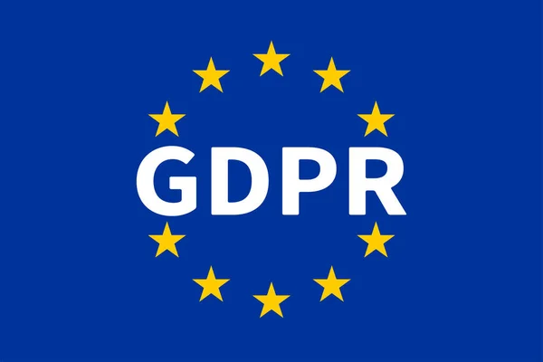 Vlag Van Met Gdpr General Data Protection Regulation Vectorillustratie — Stockvector