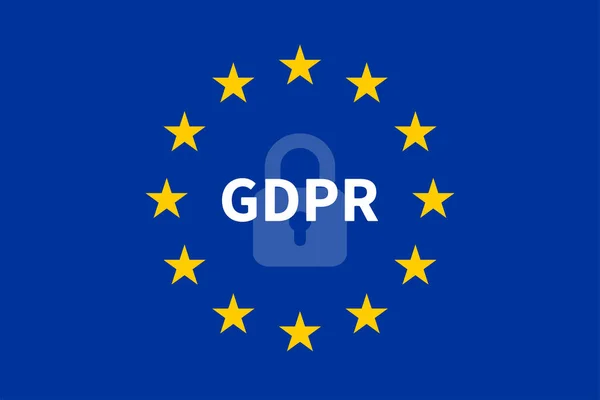 Vlag Van Europese Unie Met Gdpr General Data Protection Regulation — Stockvector
