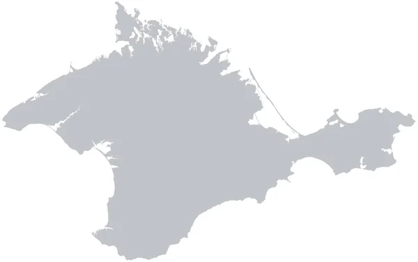 在白色背景下孤立的克里米亚半岛灰色详细地图 矢量说明 — 图库矢量图片