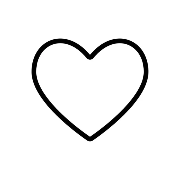 Icono Línea Corazón Negro Con Trazo Editable Aislado Sobre Fondo Vector de stock