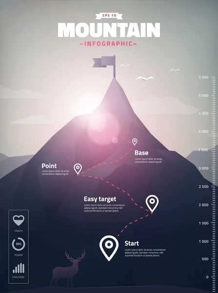 Mountain peak infographic — Stock Vector