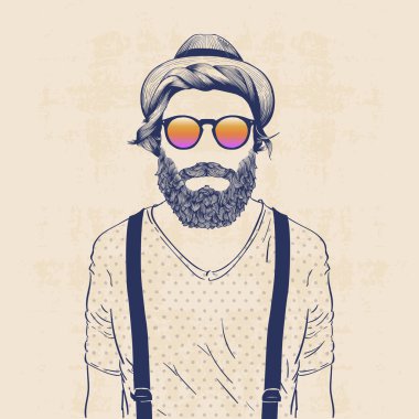 serin hipster moda illüstrasyon