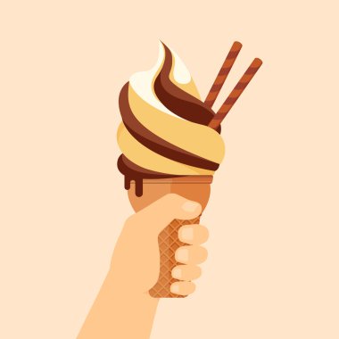 özgürlük ile el ve kiraz dondurma