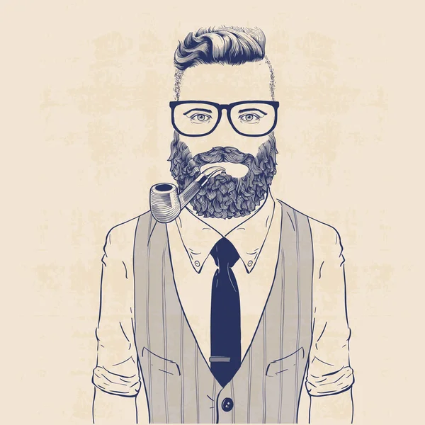 Ilustrasi fashion bisnis hipster - Stok Vektor