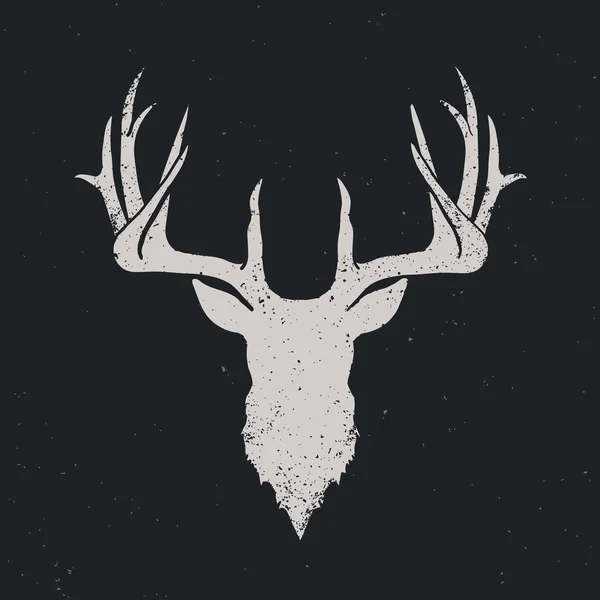 Silhouette tête de cerf inversée — Image vectorielle