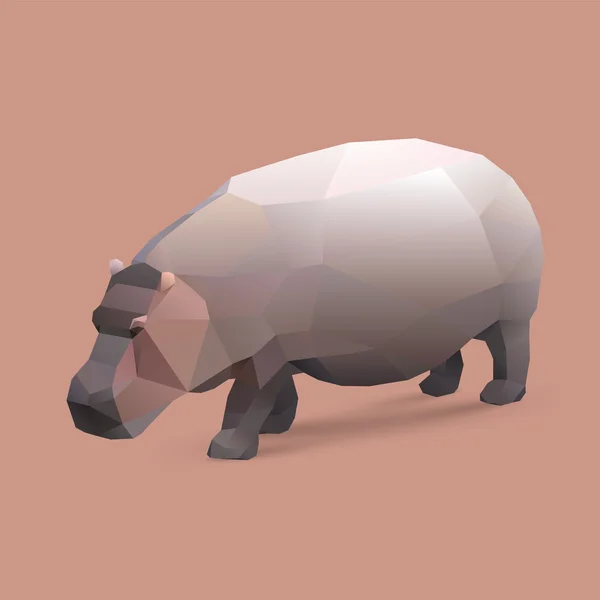 Hippopotame, illustration polygonale — Image vectorielle