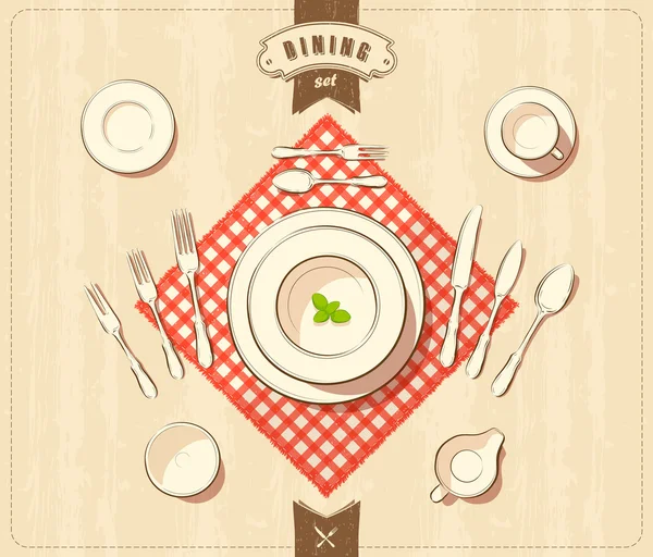 Juego de comedor — Vector de stock