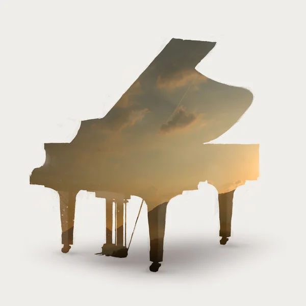 Silhouette piano — Photo