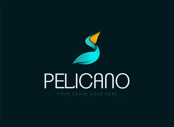 Pelican logo azienda invert — Vettoriale Stock