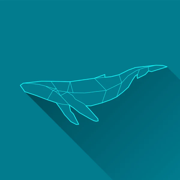 Marco de alambre de ballena — Vector de stock