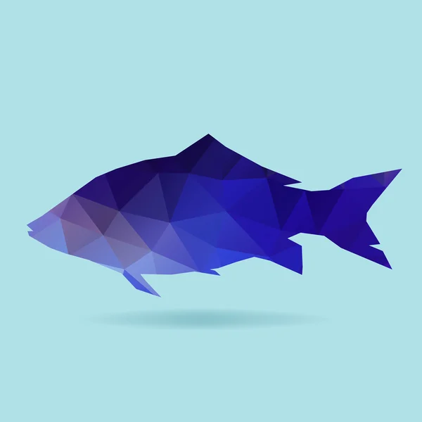 魚ポリゴン シルエット — ストックベクタ