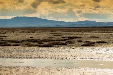 Küresel ısınma yüzünden göl kurudu. Seyfe Gölü, Türkiye.