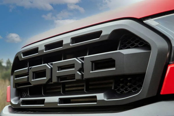 Ford Raptor Nameplate Used Ford Motor Company High Performance Pickup — Stock Photo, Image