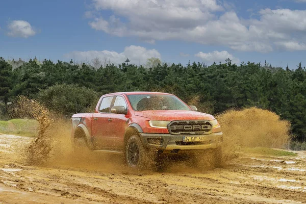 Ford Raptor Nameplate Used Ford Motor Company High Performance Pickup — Stock Photo, Image