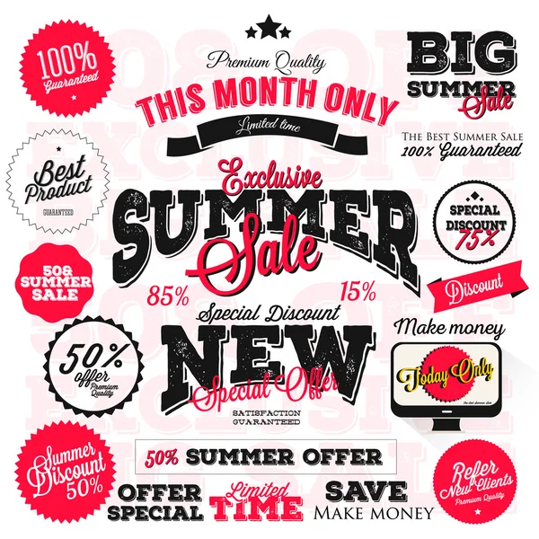 Summer sales labels and sticker design Stockfoto